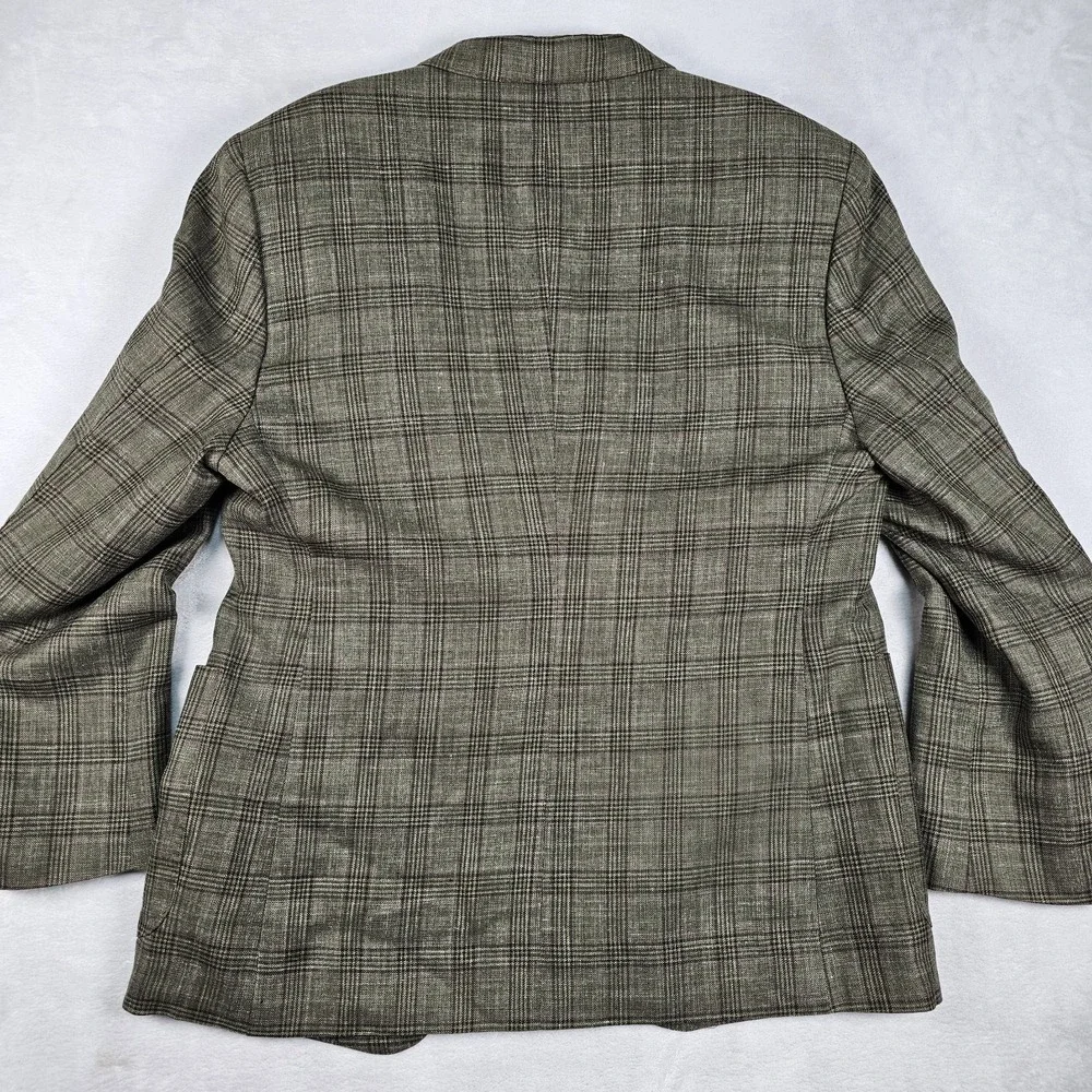 Marzoni Sam's Tailor BESPOKE Blazer Sport Coat 42R Olive Black Pink Houndstooth